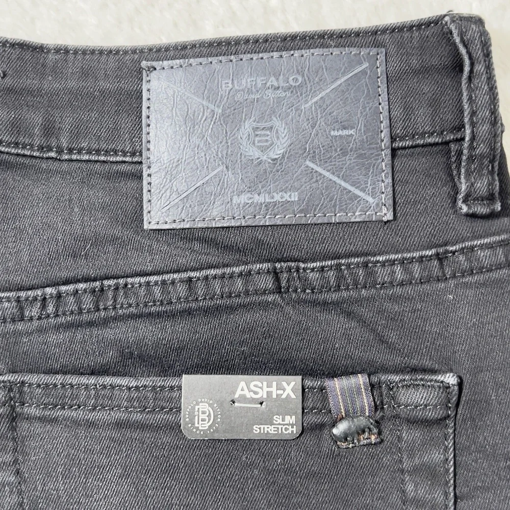 Buffalo David Bitton Jeans Ash-X Slim Stretch Mens Sz 33x34 Black Rinse NWT